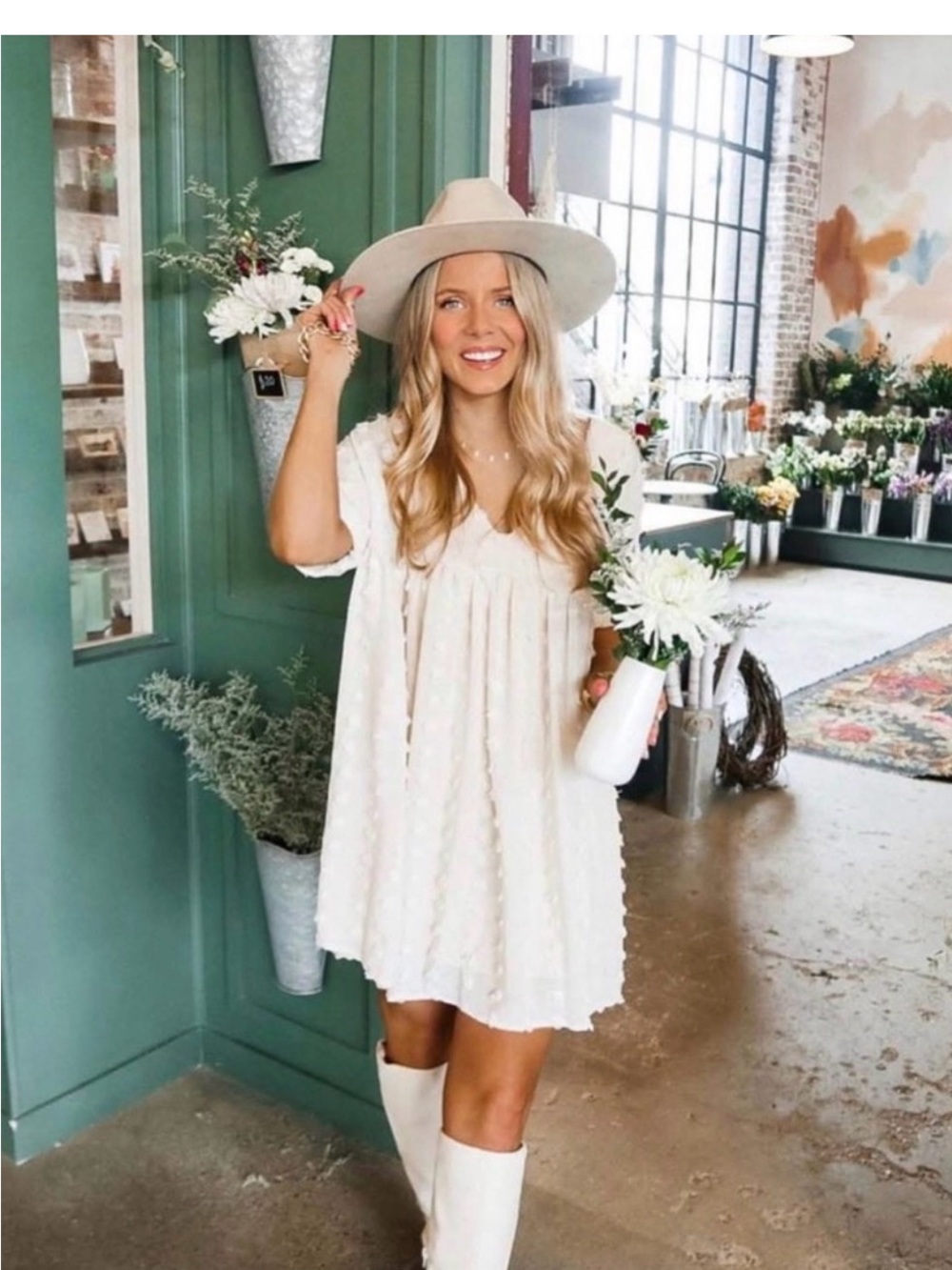 Pink Short Flutter Sleeve Dress - Feminine V-Neck Summer Dress